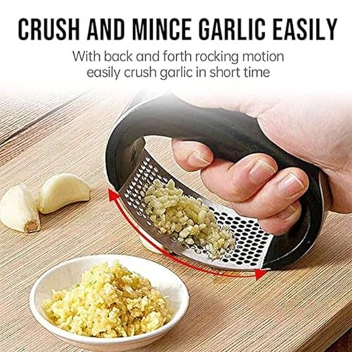 INDUSTRY SERVE Garlic Crusher for Kitchen use | Ginger Garlic Crusher - 2-in-1 Garlic Press, Mincer, Chopper & Pealer | INDUSTRY SERVE Mini Hand Press Garlic Peeler, Cutter & Smasher - Image 3