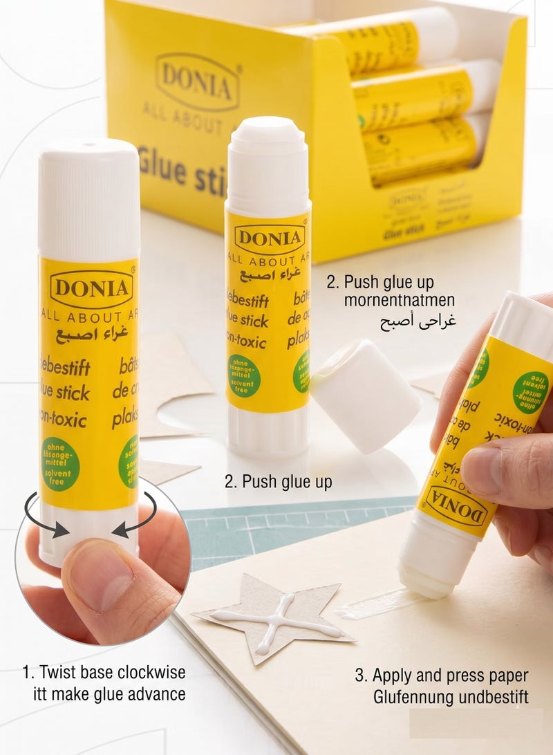 Donia All About Art Glue Stick 8g (Pack of 3) – Non-Toxic & Solvent-Free Adhesive for School & Office - Image 2