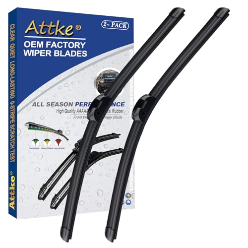ATTKE 2 Wipers 26" + 18" Front Windscreen Wiper Blades for BMW 7 Series 2011-2017/528i 2011-2014/M5 2010-2014 OE Original Quality (set of 2) - Image 1