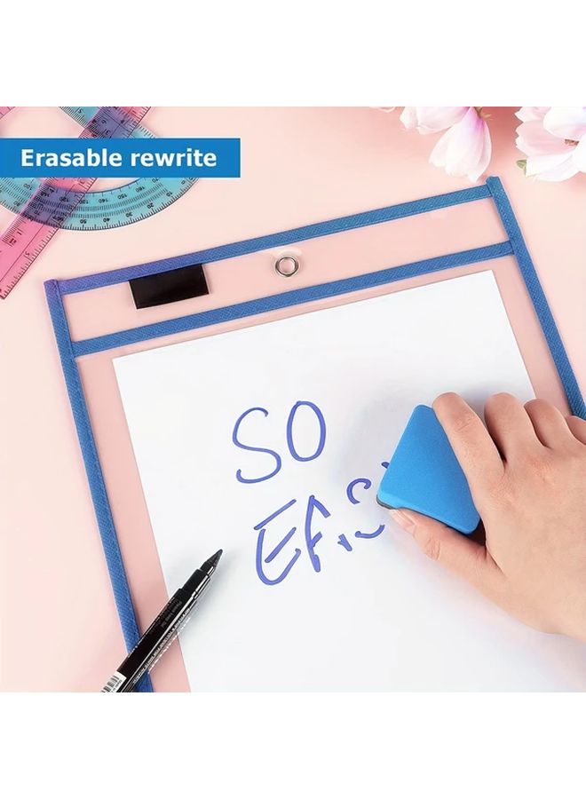 6pcs Reusable Dry Erase Pockets Extra Large Transparent Plastic Sheet Protectors With Rings - Image 5