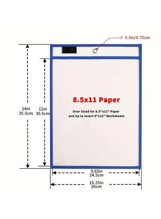 6pcs Reusable Dry Erase Pockets Extra Large Transparent Plastic Sheet Protectors With Rings - Image 4