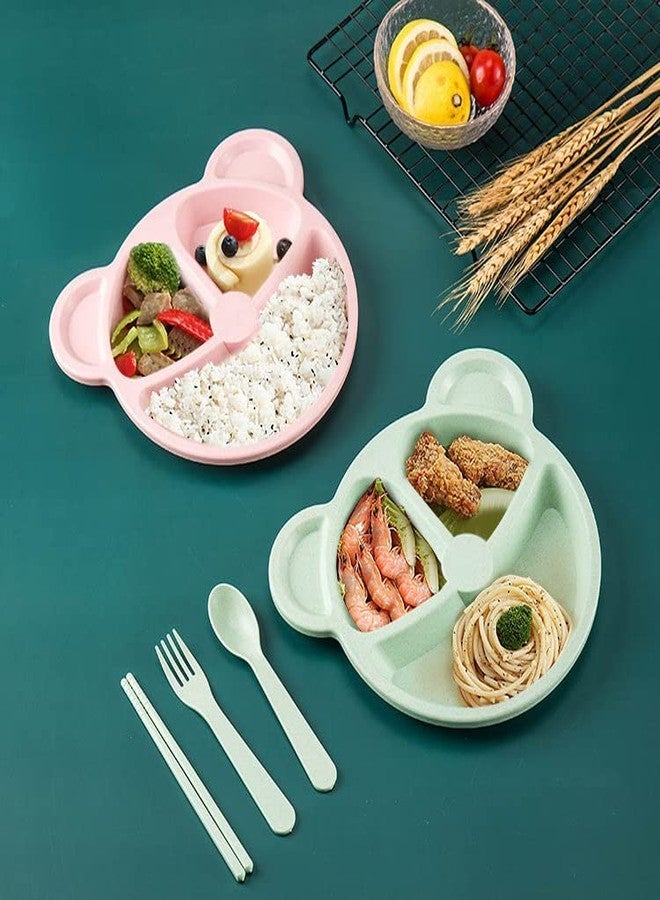 Orrda Kids Food Lunch Dinner Set | Unbreakable Mickey Shaped Kids Snack Serving Sectioned Plate | Children Feeding Tray Dinner Plate Baby Tableware Set (Multicolor) - Image 4