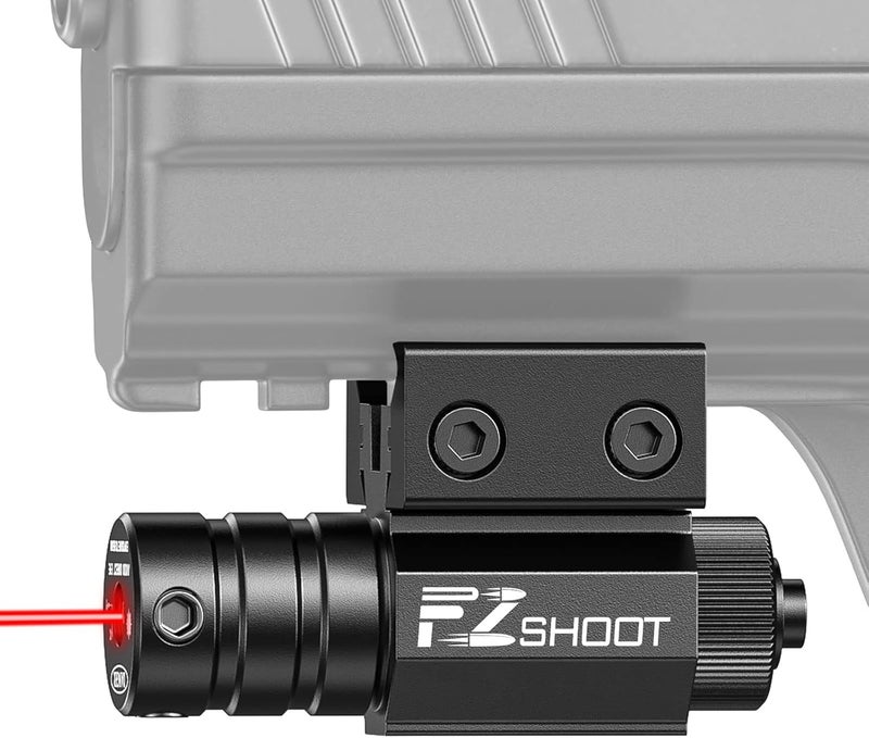 EZshoot نقطة ليزر حمراء مدمجة مع قاعدة بيكاتيني لسكك 11mm/21mm - سهلة الاستخدام ثنائية الغرض - Image 1