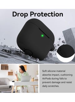 Generic Compatible With Airpods 4 Case Cover - 2024 Airpod 4th Generation Soft Silicone Case with Lanyard and Keychain for Women, Shockproof Drop Protection Scratch Resistant Cute (Black)  - Image 4