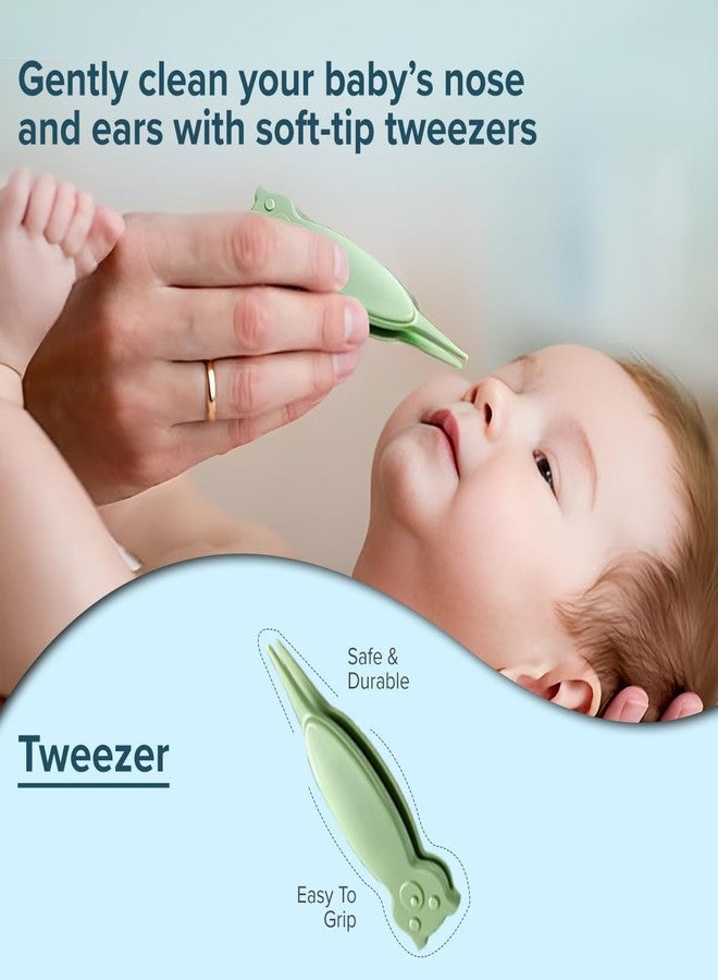 Q DEVICES 5-in-1 Baby Grooming Kit – Safe & Gentle Newborn Nail Clipper, Scissors, Tweezer, Filer & Earwax Remover – Compact Travel-Friendly Health Care Set for Infants & Toddlers – Green - Image 5