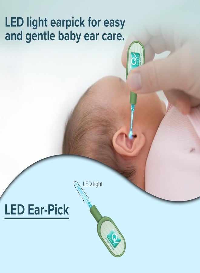 Q DEVICES 5-in-1 Baby Grooming Kit – Safe & Gentle Newborn Nail Clipper, Scissors, Tweezer, Filer & Earwax Remover – Compact Travel-Friendly Health Care Set for Infants & Toddlers – Green - Image 4