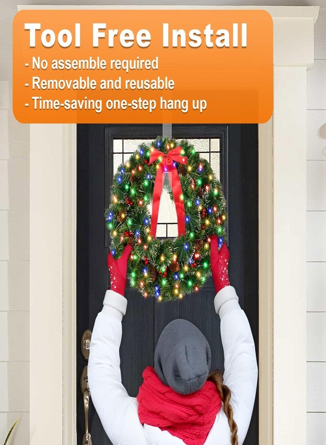 GameXcel 12" Clear Wreath Hanger for Front Door, 2 Pack Non-Scratching Over Door Hooks, Wreath Door Hanger for Fall Welcome Sign Decor for Home Inside Outside Halloween Christmas Decorations - Image 4