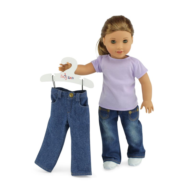 Emily Rose 18 Inch Doll Clothes Hangers 5-Pack White Wooden | Closet Organizer Compatible with American Girl and Our Generation Doll Clothing | 18â€ Wardrobe Furniture Accessories | USA Brand - Image 5