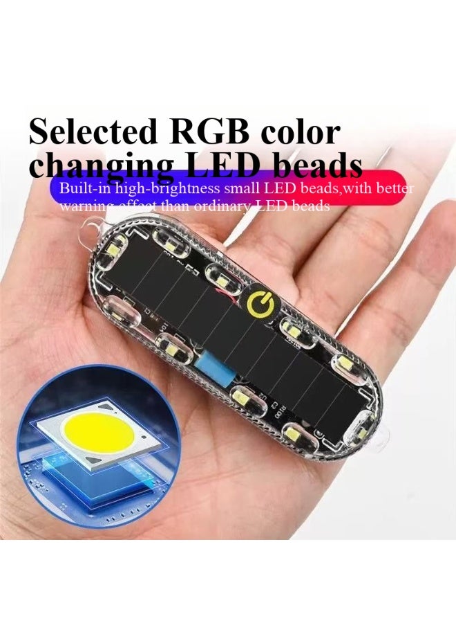 Solar Strobe Lights Colorful Led Warning Light Automotive Interior Flash Anti Collision Light for Car Truck Motorcycle 2 Pack - Image 5