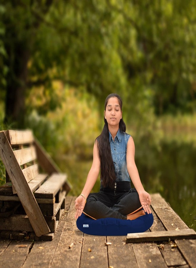 NEXTGO Yoga Floor Cushion for Meditation Mat Size (70 cm Round) (Navy Blue) - Image 2