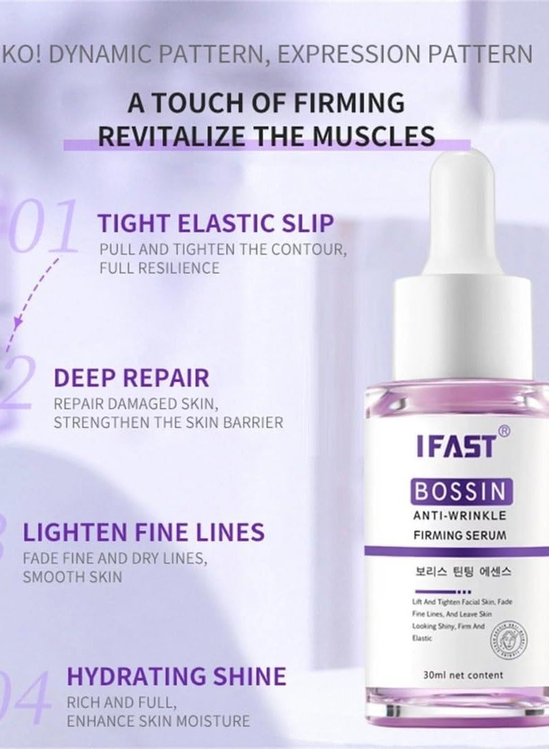 iFast Bossin Anti Wrinkle Firming Serum Lift and Tighten Facial Skin Fade Fine Lines Leave Skin Looking Shiny Firm and Elastic Reduce Dark Spots Anti Aging Anti Wrinkle Under Eye Serum Facial Essence. - Image 2