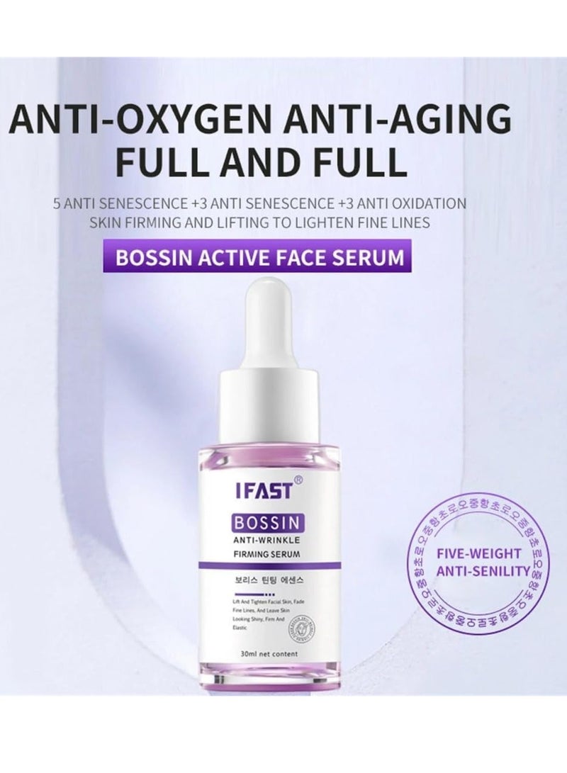 iFast Bossin Anti Wrinkle Firming Serum Lift and Tighten Facial Skin Fade Fine Lines Leave Skin Looking Shiny Firm and Elastic Reduce Dark Spots Anti Aging Anti Wrinkle Under Eye Serum Facial Essence. - Image 4