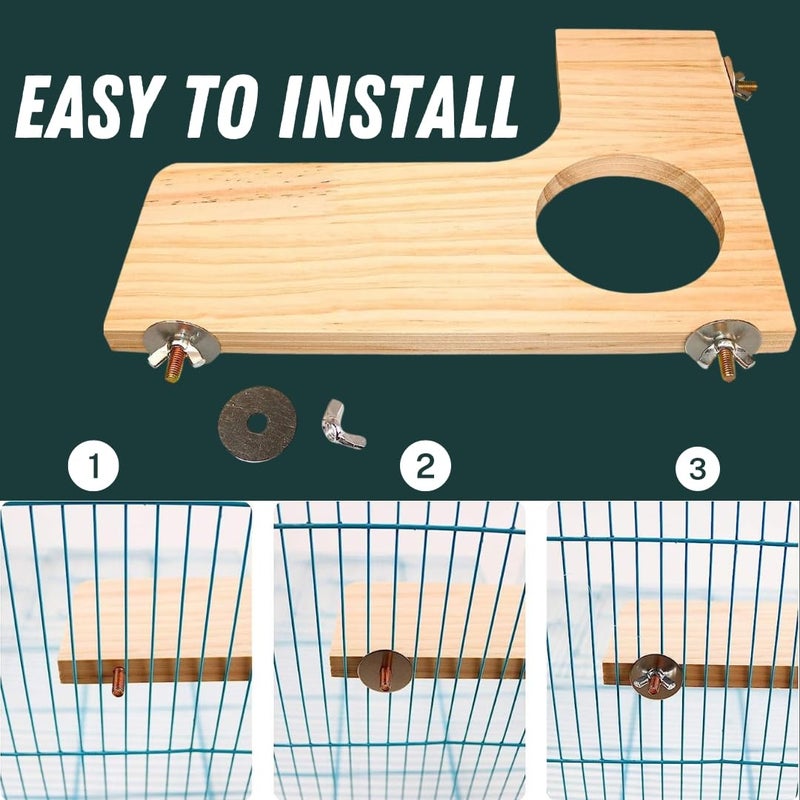 Sage Square Natural Wooded Platform 9.5"*12.5" Toy - Versatile Cage Accessory for Birds, Hamsters, Mice, Rabbits, and Guinea Pigs,Interactive Fun and Natural Enrichment,Quality Craftsmanship. - Image 3