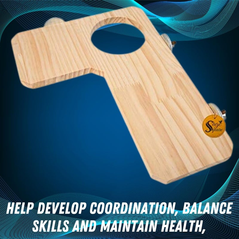 Sage Square Natural Wooded Platform 9.5"*12.5" Toy - Versatile Cage Accessory for Birds, Hamsters, Mice, Rabbits, and Guinea Pigs,Interactive Fun and Natural Enrichment,Quality Craftsmanship. - Image 5