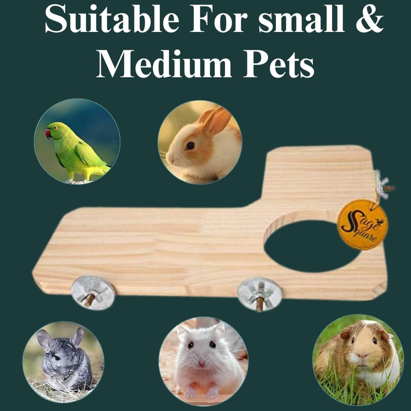 Sage Square Natural Wooded Platform 9.5"*12.5" Toy - Versatile Cage Accessory for Birds, Hamsters, Mice, Rabbits, and Guinea Pigs,Interactive Fun and Natural Enrichment,Quality Craftsmanship. - Image 2