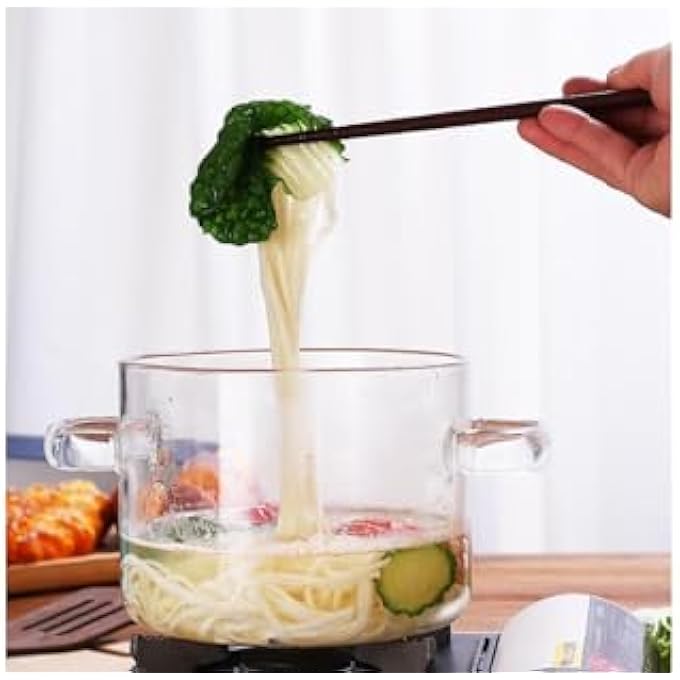 SAGREENY Glass Cooking Pot  2L Saucepan With Cover  HeatResistant Clear Stovetop Pot And Pan With Lid For Pasta Noodle Soup Milk Tea And Salad  Simmer Pot - Image 4