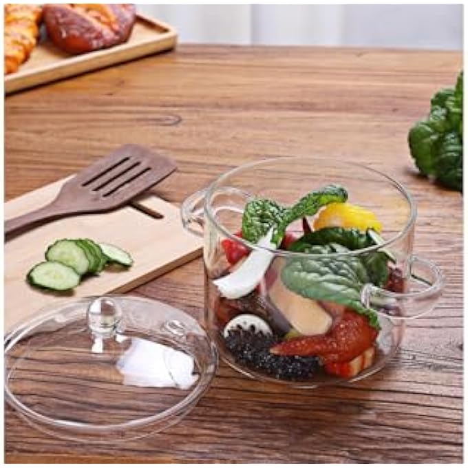 SAGREENY Glass Cooking Pot  2L Saucepan With Cover  HeatResistant Clear Stovetop Pot And Pan With Lid For Pasta Noodle Soup Milk Tea And Salad  Simmer Pot - Image 3
