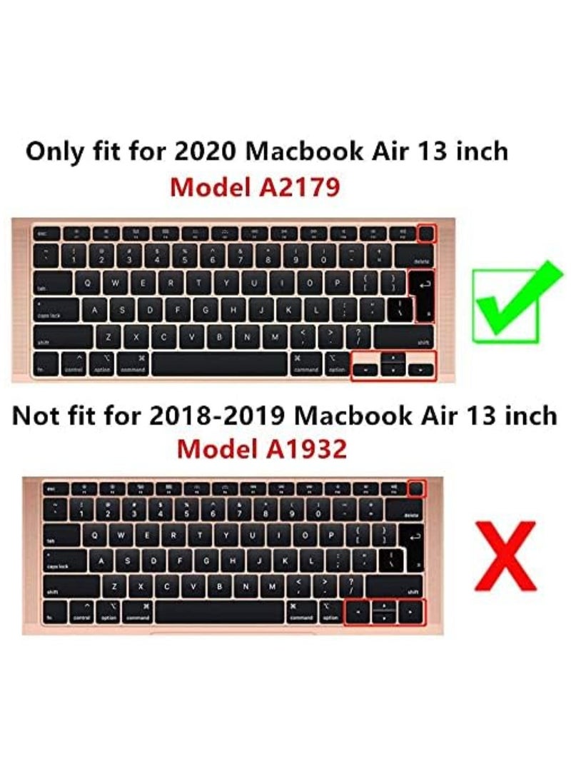 غطاء لوحة المفاتيح السيليكون الرقيق للغاية لـ MacBook Air 13 بوصة A2179 و A2337 لشريحة Apple M1 مع Touch ID (إصدار 2021 2020 تخطيط الإمارات العربية المتحدة / الاتحاد الأوروبي / المملكة المتحدة) إكسسوارات لوحة المفاتيح جلد واقي (واضح) - Image 3