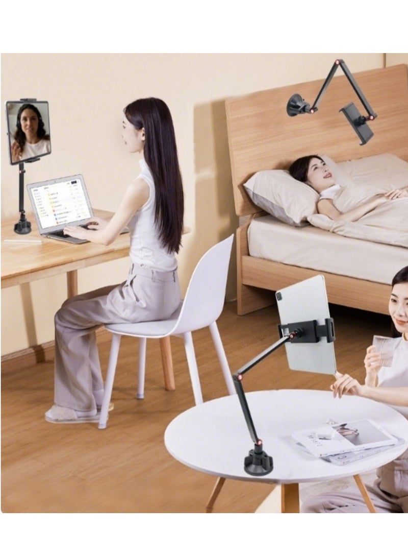 XiuWoo 360° Rotatable Vacuum Suction Cup Tablet PC Holder Metal Desktop Pad Holder Mobile Phone Live Broadcast Holder - Image 2