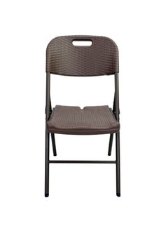 SunBoat Commerce Portable Folding Chair HDPE Wicker Rattan Series Brown  - Image 2
