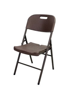 SunBoat Commerce Portable Folding Chair HDPE Wicker Rattan Series Brown  - Image 3