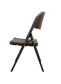 SunBoat Commerce Portable Folding Chair HDPE Wicker Rattan Series Brown  - Image 5