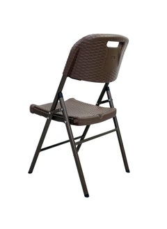 SunBoat Commerce Portable Folding Chair HDPE Wicker Rattan Series Brown  - Image 4
