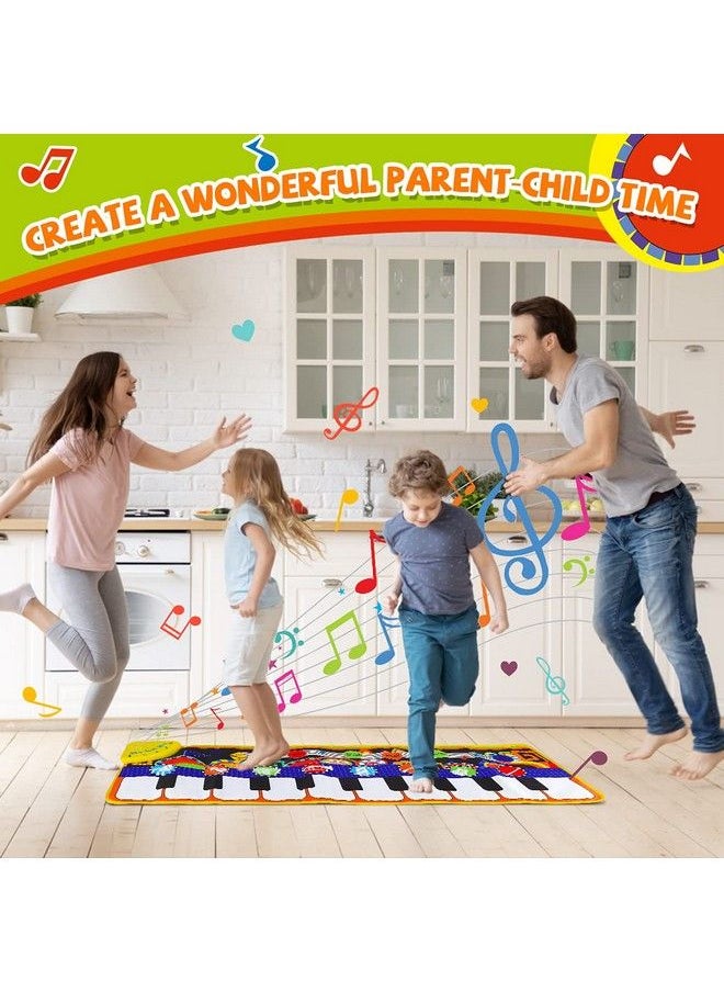 RenFox - Kids Musical Mat With 25 Music Sounds Baby Musical Toys Early Education Development Birthday Gift For 1 2 3 Year Girls Boy Piano Keyboard Dance Floor Mat Touch Playmat For Child Toddlers - Image 1