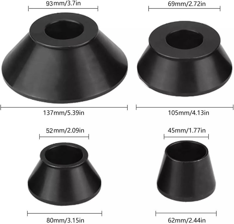 DOMINTY Coats Wheel Balancer 4 Pcs Standard Taper Cone Set - 40mm Shaft #45 Carbon Steel - Image 4
