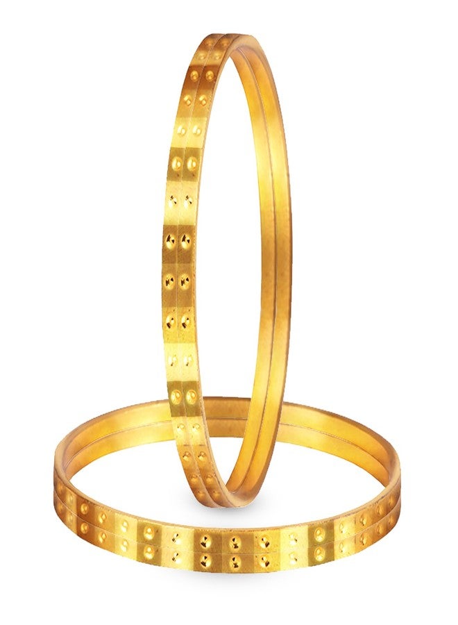 JFL- Jewellery for Less Traditional Ethnic One Gram Gold Plated Cut Work Bangle Set Women & Girls - (Set Of 4) - Image 5