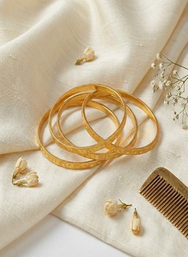 JFL- Jewellery for Less Traditional Ethnic One Gram Gold Plated Cut Work Bangle Set Women & Girls - (Set Of 4) - Image 2