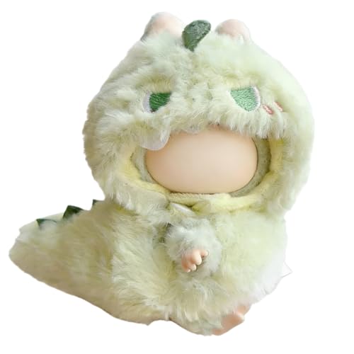 VVQUI Green Dinosaur Clothes for LABUBU 17cm Doll NO Dolls Dinosaur Outfit for LABUBU Dino Dolls Keychain Accessories Faking Animal Style Outfit Jumpsuit Dinosaur Costume for LABUBU - Image 1