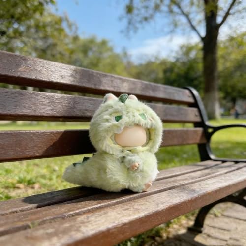 VVQUI Green Dinosaur Clothes for LABUBU 17cm Doll NO Dolls Dinosaur Outfit for LABUBU Dino Dolls Keychain Accessories Faking Animal Style Outfit Jumpsuit Dinosaur Costume for LABUBU - Image 5