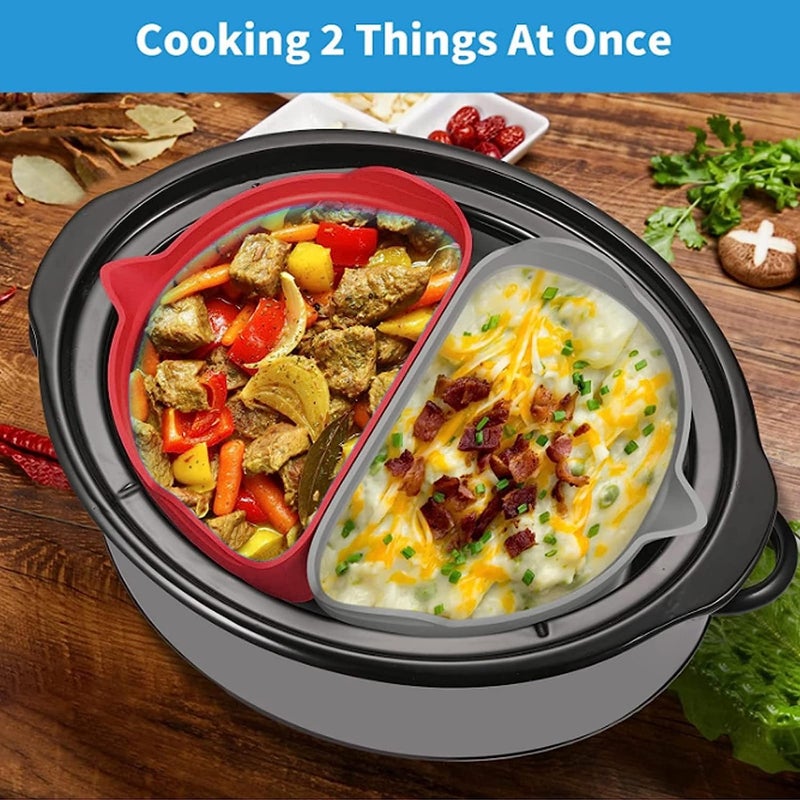 ZUMIE ZUMIE Slow Cooker Liners Divider Large Size Crock Pot Liners Divider Insert Reusable Silicone Cooking Liner Fit 6QT to 8QT for Slow Cooker multi color 1 pcs Silicone Slow Cooker Liners  - Image 4