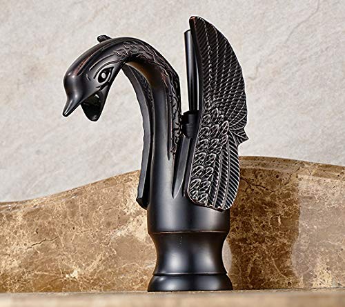 InArt Elegant Swan Neck Brass Basin Mixer Faucet with Matte Finish - Perfect for Modern Bathrooms - Image 1