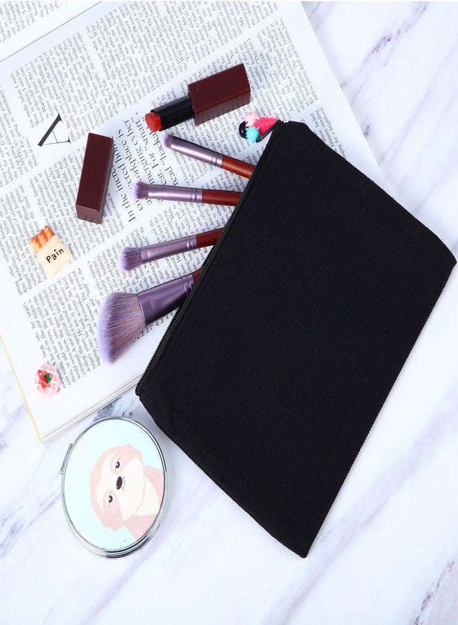 meekoo 16 Pack Canvas Blank Makeup Bags Plain Zipper Cosmetics Pouch Sublimation DIY Craft Multipurpose Toiletry Bag for Makeup Travel Cosmetic Pen Pencil Stationary Storage (L, Beige and Black) - Image 5