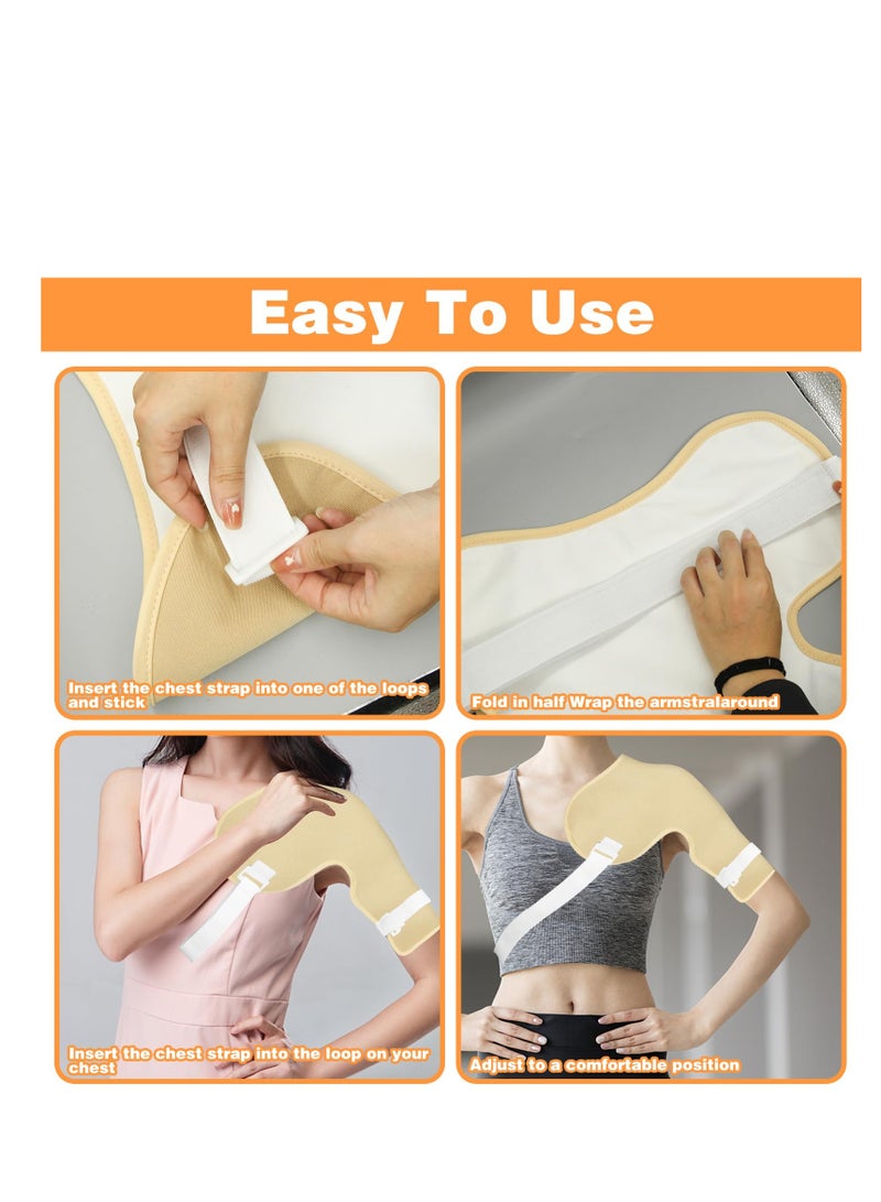 SYOSI Castor Oil Pack Wrap for Shoulder, Castor Oil Pack Wrap Organic Cotton, Reusable Castor Oil Wrap Organic Castor Oil Pack, Adjustable Castor Oil Compress Patch with Shoulder Strap (Oil Not Included) - Image 4