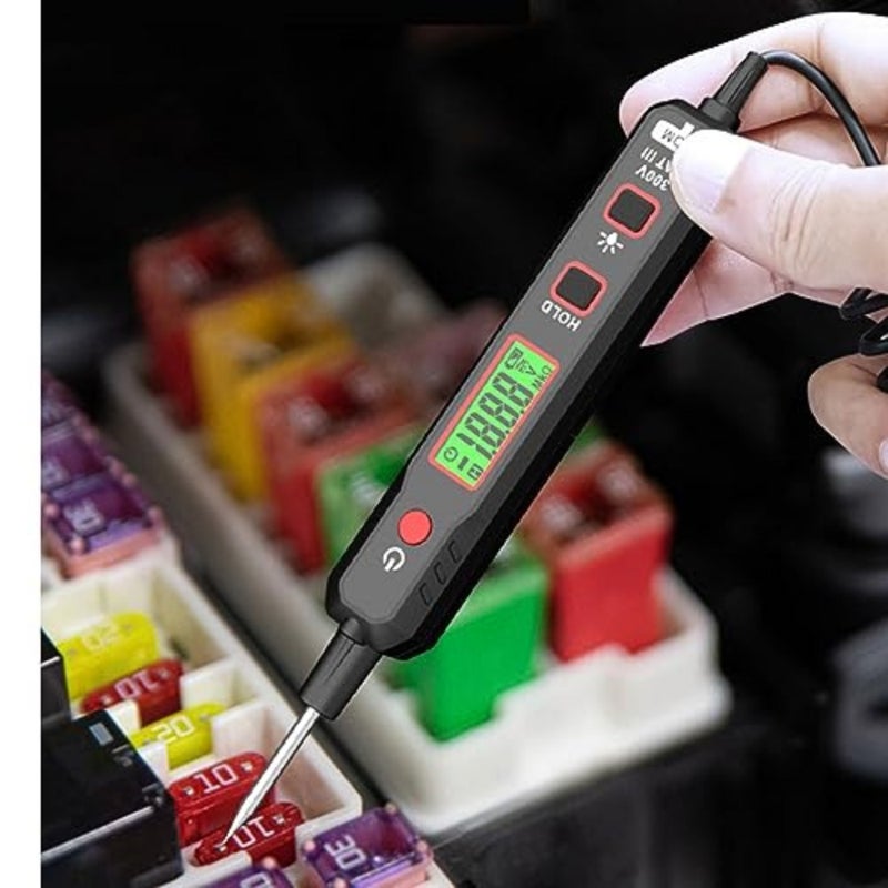 ضوء اختبار السيارات، جهاز اختبار الجهد الكهربائي الرقمي الذكي DC 0.8V-100V مع شاشة LCD الخلفية، مسبار اختبار الجهد المنخفض لدوائر السيارة والشاحنة، جهاز اختبار الدائرة الرقمية مع مصباح يدوي - Image 5