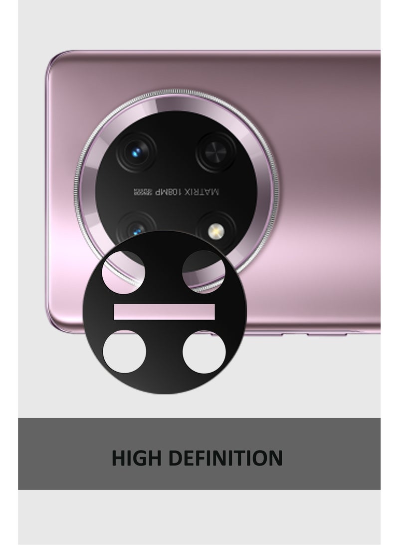 Tempered Glass 3D Camera Lens Protector For Honor X9c  - Black - Image 3