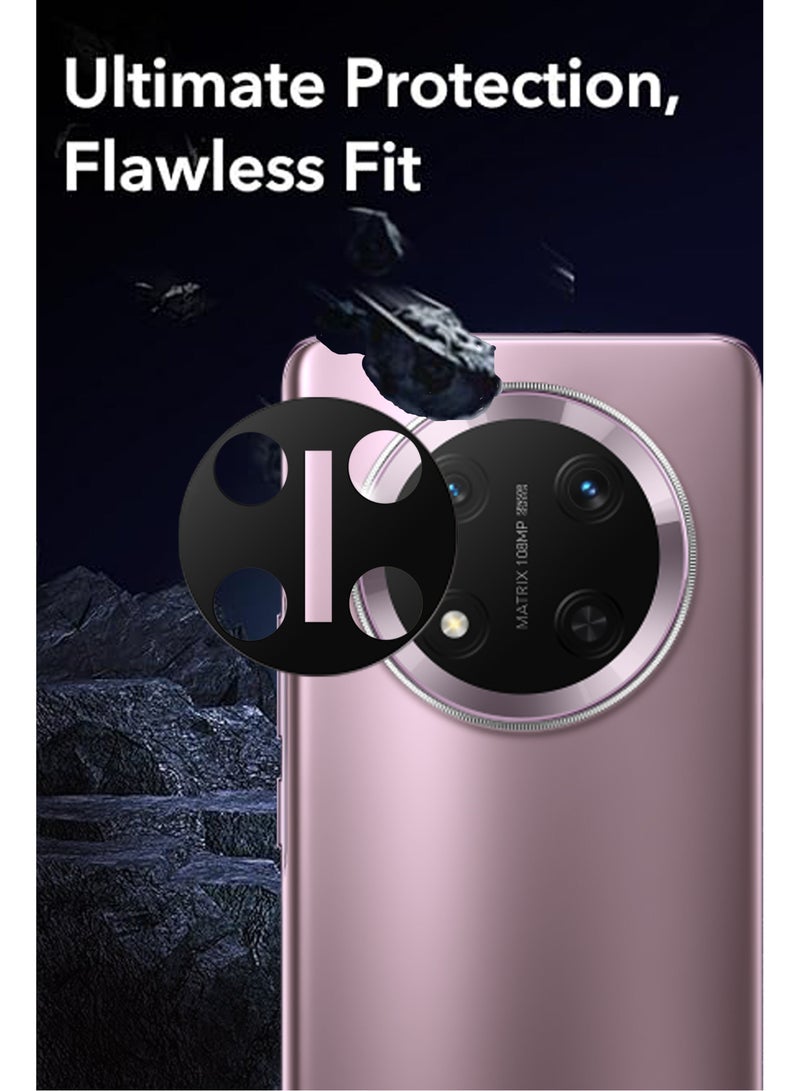 Tempered Glass 3D Camera Lens Protector For Honor X9c  - Black - Image 2