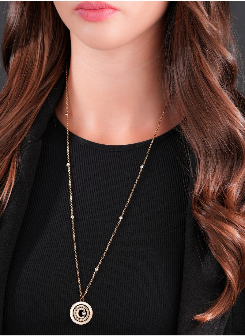 CERRUTI 1881 Marque Gold Plated Mother of Pearl Crystal Necklace for Women  - Image 5