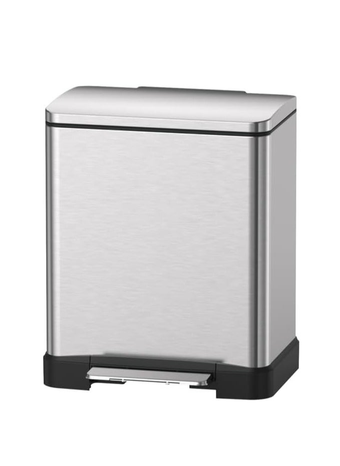 WT-EASYCARE 20L Stainless Steel Trash Bin – Removable Plastic Bucket, Soft Close & Stay-Open Lid, Strong Pedal, Odor Control, Non-Skid Base, Anti-Fingerprint – Ideal for Home, Office, Bedroom & Events  - Image 1