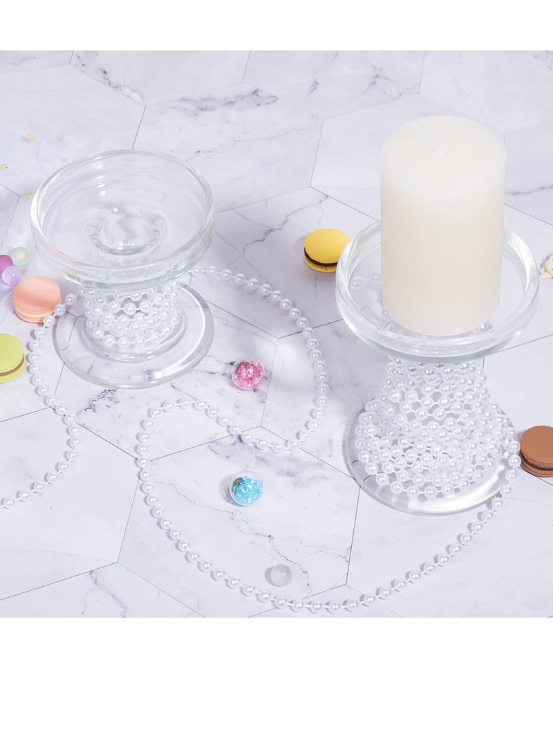 White Pearl Beads Garland, Pearl Strands Craft String Bead(6mm 26Yards, White) - Image 5