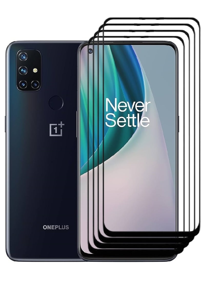 AINA 4 Pieces Tempered Glass Screen Protector 5D Designed For OnePlus Nord N10 5G Full Glue Edge to Edge Full Screen Coverage And Bubble Free - Image 1