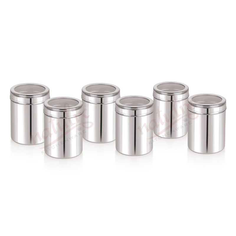 NATULIX 750gms Stainless Steel Containers for kitchen with See Through Lid | Kitchen Containers Set | Silver (1000ml - 6pcs) Food Grains Capacity - 750gms Approx - Image 5