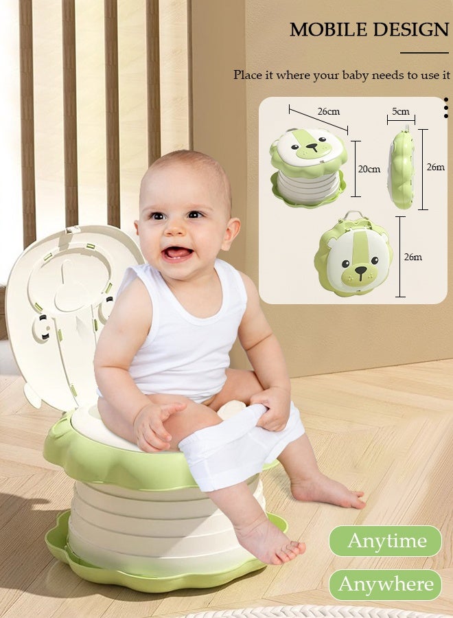 DUNISO مرحاض تدريب على استخدام المرحاض قابل للطي للأطفال، نونية سيارة قابلة للطي مع أكياس تخزين، كرسي نونية للسفر للأطفال، مرحاض محمول للتخييم في الهواء الطلق وداخل المنزل - Image 3
