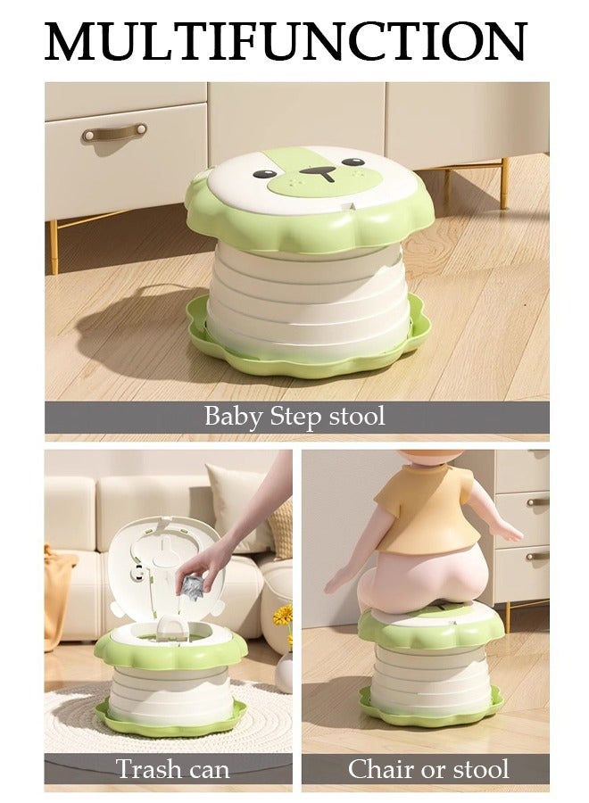 DUNISO مرحاض تدريب على استخدام المرحاض قابل للطي للأطفال، نونية سيارة قابلة للطي مع أكياس تخزين، كرسي نونية للسفر للأطفال، مرحاض محمول للتخييم في الهواء الطلق وداخل المنزل - Image 2