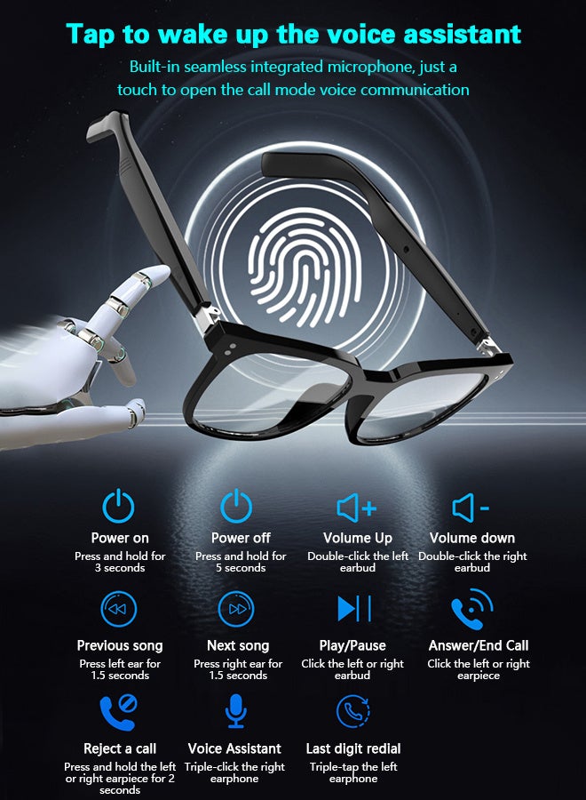 HYUNDAI Smart Glasses with Two Magnetic Lens, One for Multipurposes Bluetooth Speaker with AI - Casual, Office, Outdoor Sports UV Protection, UV400 Polarized Sunglasses, Real-Time Translation in 128 Languages, Music, Phone Calls & AI Chat - Image 5