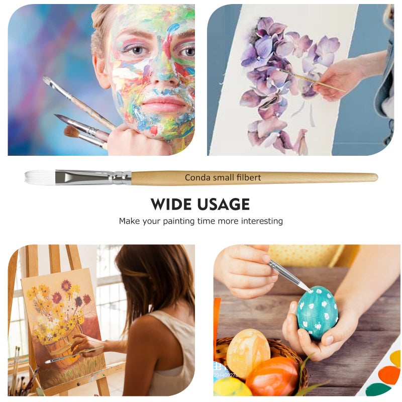 Conda مجموعة فرش الرسم CONDA من 24 شكل مختلف فرش رسم احترافية للرسم بالزيت والأكريليك والكانفاس والرسم بالألوان المائية (أبيض) - Image 5