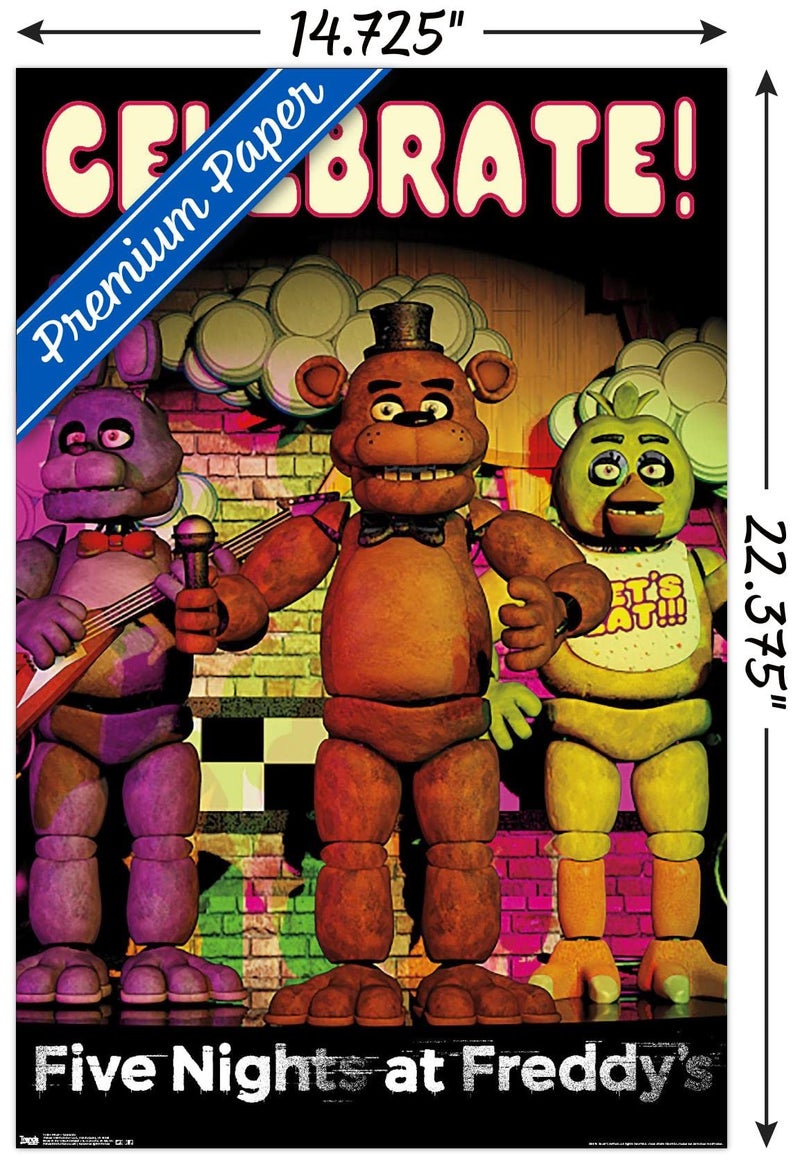 Trends International Five Nights at Freddy's - Celebrate Wall Poster, 14.725" x 22.375", Premium Unframed Version - Image 3